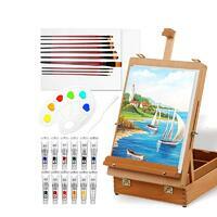 Без бренда «Набор подарочный «Две картинки» 27 предметов: этюдник 35 см из бука, краски акрил 12x12 мл, 2 холста 22x30 на мдф, 10 кистей, мастихин, палитра» в Орле в интернет-магазине Без бренда «Набор подарочный «Две картинки» 27 предметов: этюдник 35 см из бука, краски акрил 12x12 мл, 2 холста 22x30 на мдф, 10 кистей, мастихин, палитра» в Орле