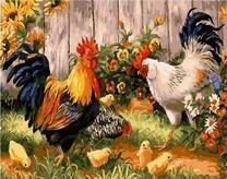 Куриное семейство во дворе