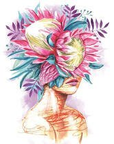 Без бренда «Портрет девушка с оригинальными цветами на голове» в Орле