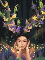 Без бренда «Темноглазая девчонка с цветами и птицами в волосах» в Орле в интернет-магазине  Без бренда «Темноглазая девчонка с цветами и птицами в волосах» в Орле