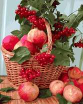 Без бренда «Плетёная корзина с калиной и яблоками» в Орле в интернет-магазине  Без бренда «Плетёная корзина с калиной и яблоками» в Орле