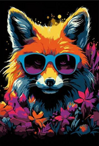 Лиcа в цветных солнечных очках