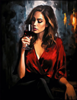 Без бренда «Девушка в красном платье с бокалом вина» в Орле